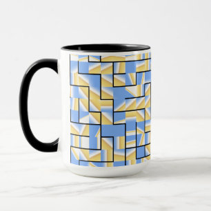 Blue and Yellow Maze Mug