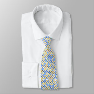 Blue and Yellow Maze Tie