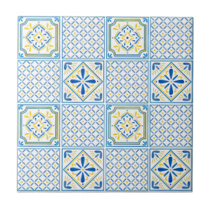 Blue and Yellow Mediterranean Italian Tile