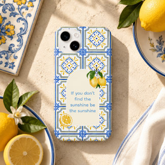 Blue and yellow Mediterranean Pattern iPhone Case