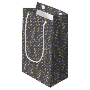 blue and yellow minimalist boho arrow pattern small gift bag