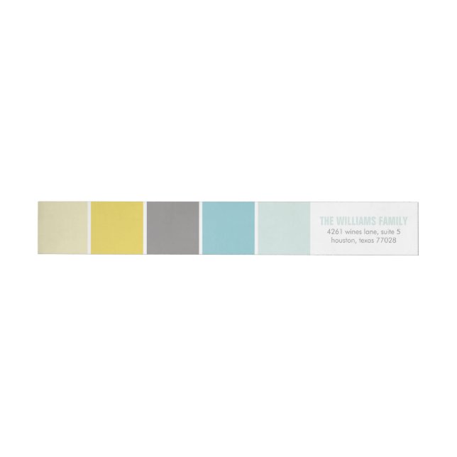 Blue and Yellow Modern Colour Blocks Wrap Around Label (Individual)