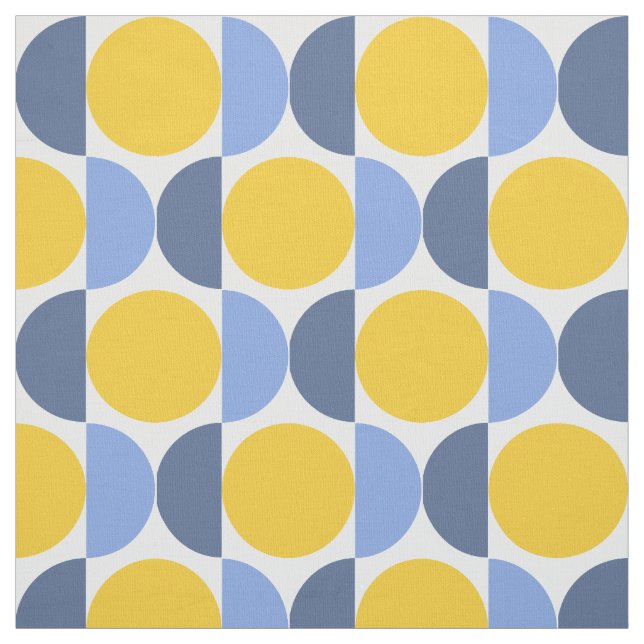 Blue and Yellow Modern Geometric Fabric (Swatch)