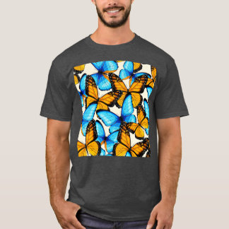 Blue And Yellow Monarch Butterfly T-Shirt