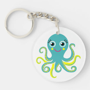 Blue and Yellow Octopus Key Ring