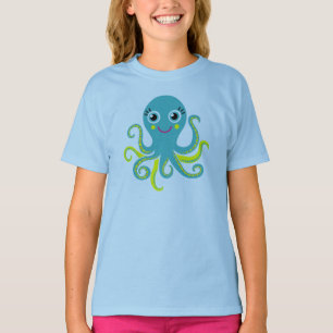 Blue and Yellow Octopus T-Shirt