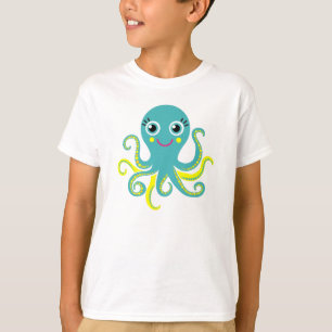 Blue and Yellow Octopus T-Shirt