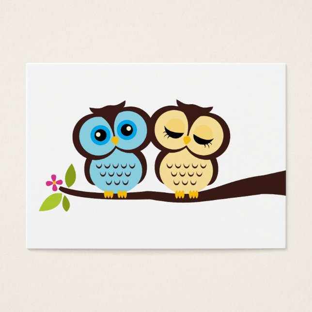 Blue and Yellow Owls Wedding (Front)