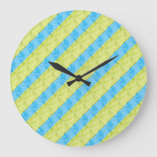 blue and yellow palettes large clock