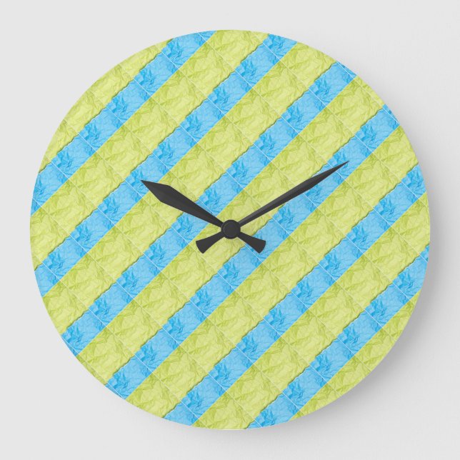 blue and yellow palettes large clock (Front)