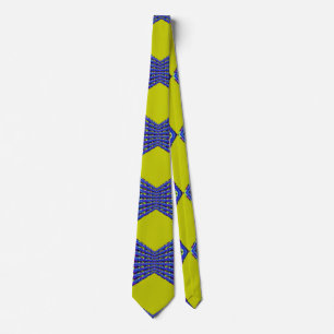 blue and yellow pattern design tie