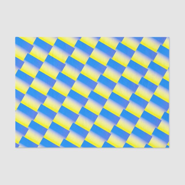 Blue and Yellow pattern Ukraine Inspired pro peace Tissue Paper (Front)