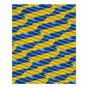 Blue and Yellow Peace Ukraine Inspired Modern Art Poster