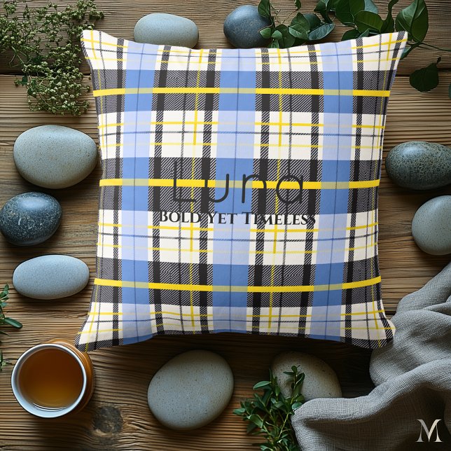 Blue and Yellow Plaid | Custom Bold Tartan Home Cushion (Creator Uploaded)