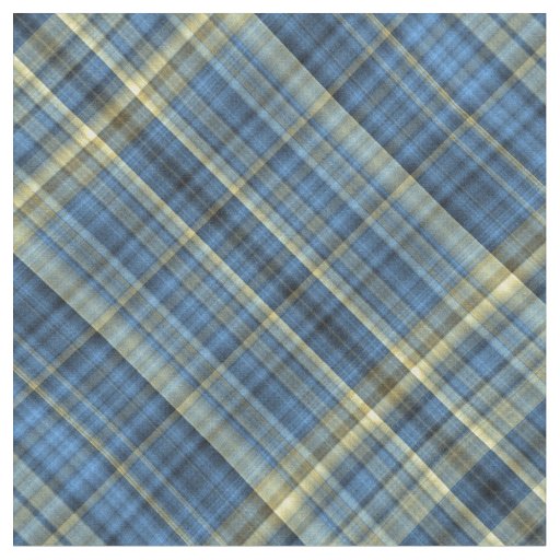 Blue And Yellow Plaid Fabric Zazzle 5690