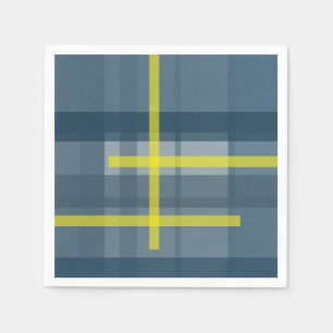 Blue and yellow plaid pattern napkin