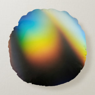 Blue and yellow plastic bottle round cushion