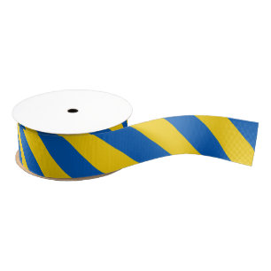 Blue and yellow Ribbon / colour stripes Grosgrain Ribbon