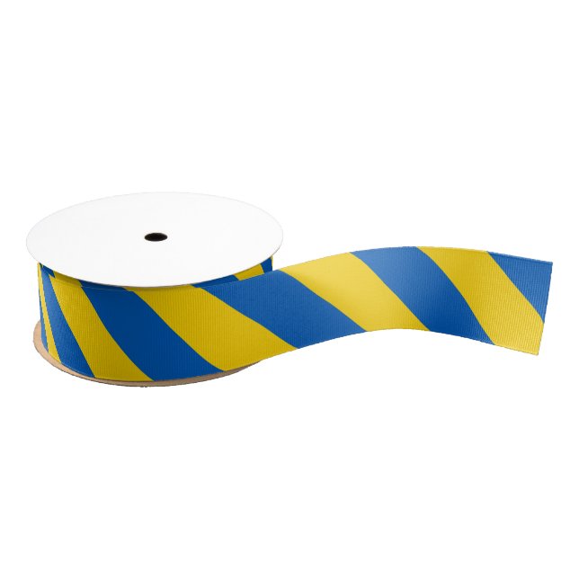 Blue and yellow Ribbon / colour stripes Grosgrain Ribbon (Spool)
