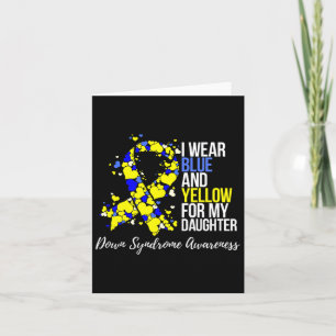 Blue And Yellow Ribbon Down Syndrome Awareness Card