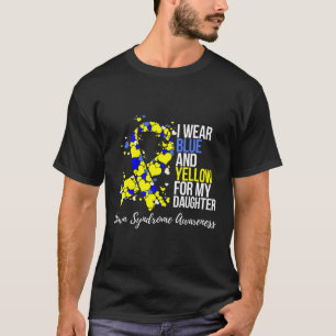 Blue And Yellow Ribbon Down Syndrome Awareness T-Shirt
