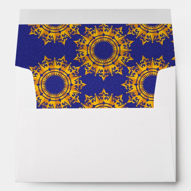 Blue and Yellow Royalty Print Envelope (Back (Bottom))