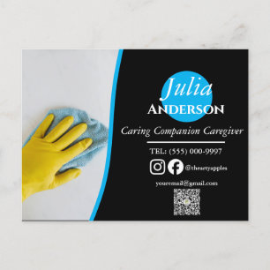 blue and yellow simple elegant cleaner Postcard