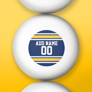 Blue and Yellow Sports Jersey Custom Name Number Ping Pong Ball