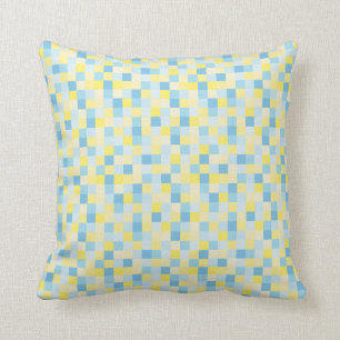Blue and Yellow Squares Cushion
