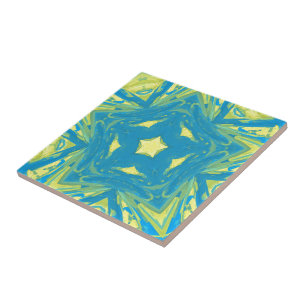 Blue and Yellow Stars Ceramic Tile