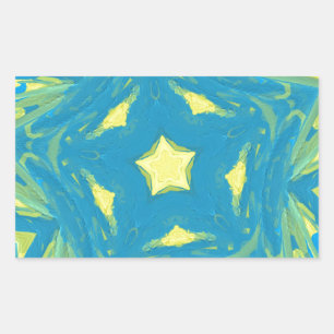 Blue and Yellow Stars Rectangular Sticker