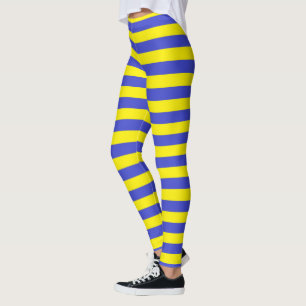 Blue and Yellow Stripes Leggings