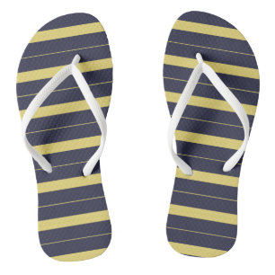 Blue and Yellow Stripes Thongs