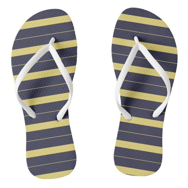 Blue and Yellow Stripes Thongs (Footbed)