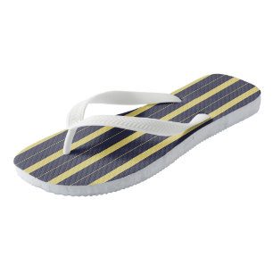 Blue and Yellow Stripes Thongs