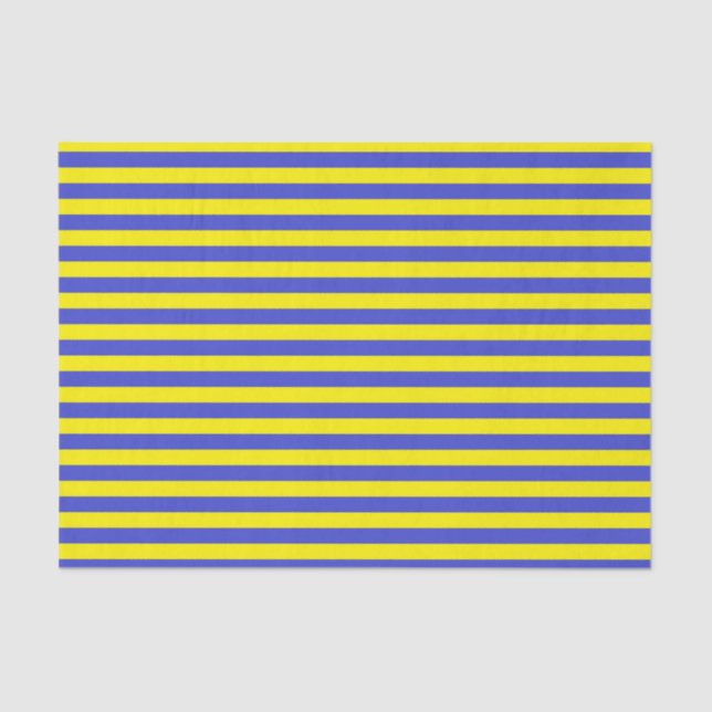 Blue and Yellow Stripes Tissue Paper (Front)
