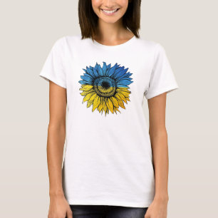 Blue and yellow sunflower in Ukrainian style T-Shirt