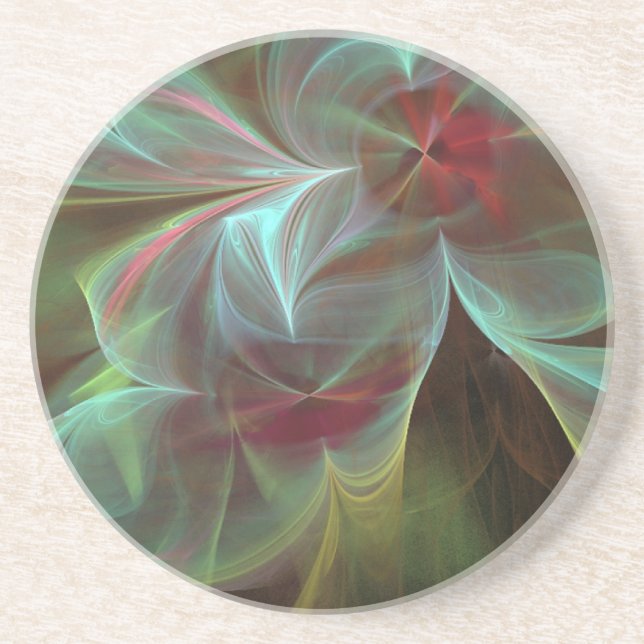 Blue and Yellow Swirls Coaster (Front)