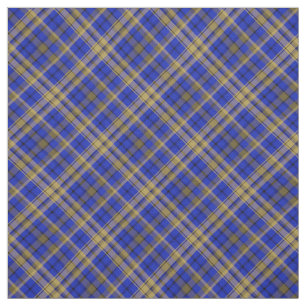 Blue and yellow tartan plaid fabric