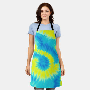 Blue and Yellow Tie Dye Apron