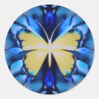 Blue and Yellow Tie Dye Butterfly Sticker