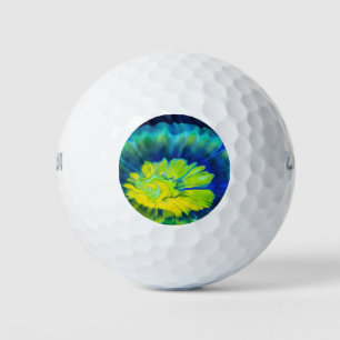 Blue and Yellow Tie Dye Golf Balls