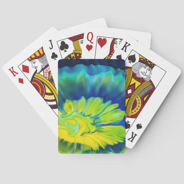 Blue and Yellow Tie Dye Playing Cards (Back)
