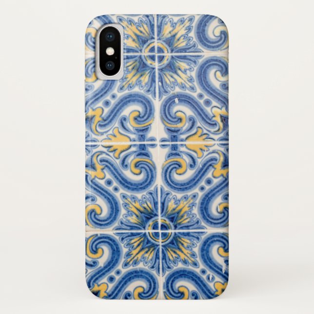 Blue and yellow tile, Portugal Case-Mate iPhone Case (Back)