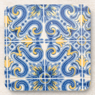 Blue and yellow tile, Portugal Coaster