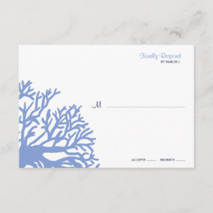 Blue and Yellow Tropical Coral Wedding rsvp
