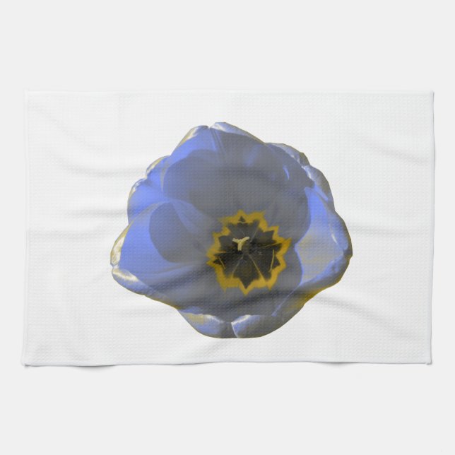 Blue and Yellow Tulip Kitchen Towel (Horizontal)