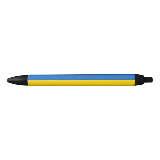 Blue and Yellow Ukraine  Black Ink Pen (Front)