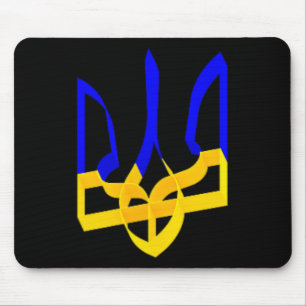 Blue And Yellow Ukraine Coat Of Arms Gerfalcon Tri Mouse Pad