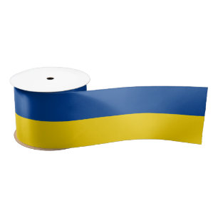 Blue and yellow Ukraine flag support ribbon Satin Ribbon